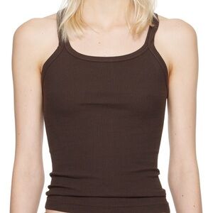 Re/done hanes chocolate brown tank top